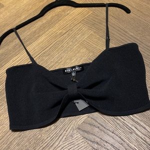 Blue blush crop knitted tank